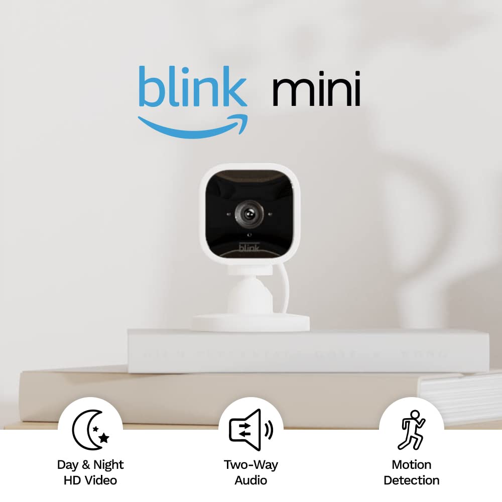 Blink Mini | Compact Indoor Plug-In Smart Security Camera, 1080P Hd Video, Motion Detection, Works With Alexa | 2 Camera
