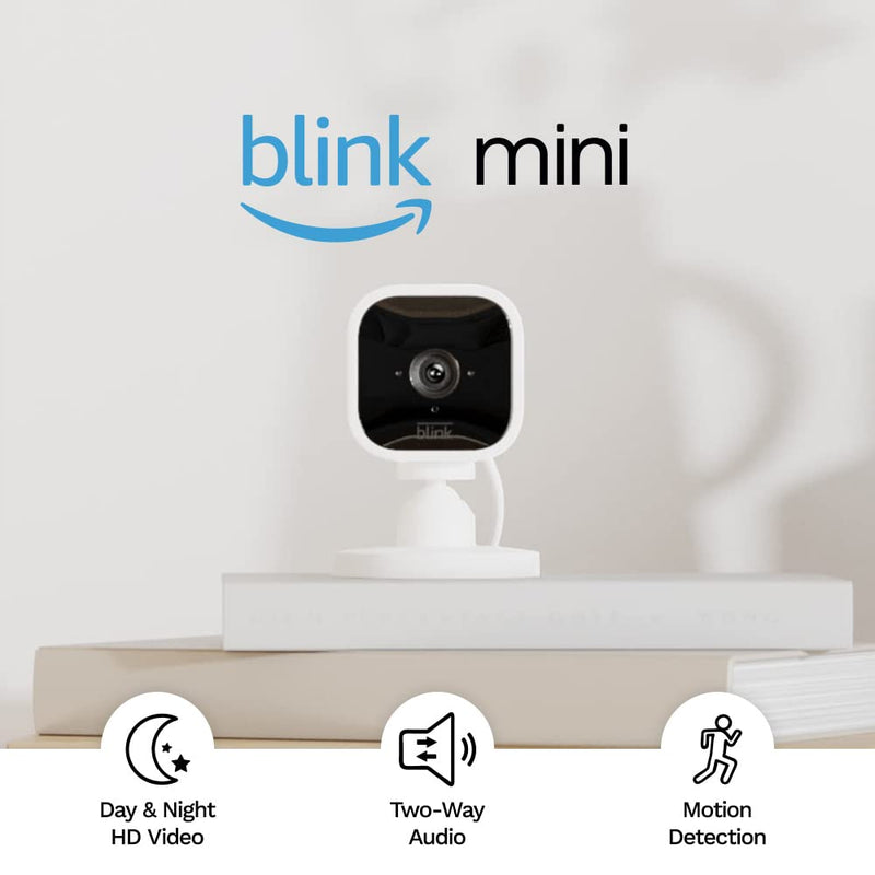 Blink Mini | Compact Indoor Plug-In Smart Security Camera, 1080P Hd Video, Motion Detection, Works With Alexa | 2 Camera