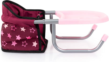 Bayer Design 65823AA tafelzitje voor poppen, accessoires, zitje voor poppen tot 46 cm, kleur -Bordeaux Unicorn