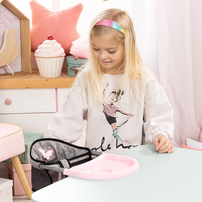 Bayer Design 65833AA Tafelstoel, poppen kinderstoel, jeans-grijs vlinder