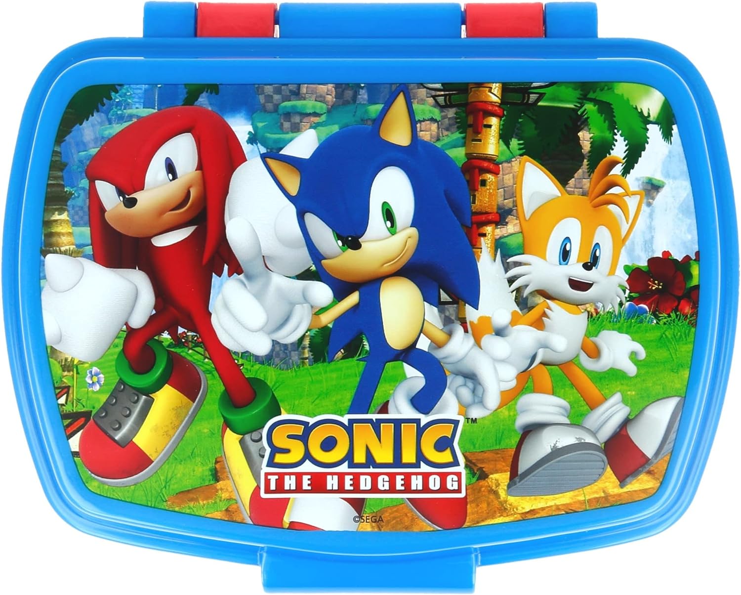 Sandwich box bambini Sega Sonic in plastica, senza BPA, lavabile e riutilizzabile, non adatta al microonde e alla lavastoviglie