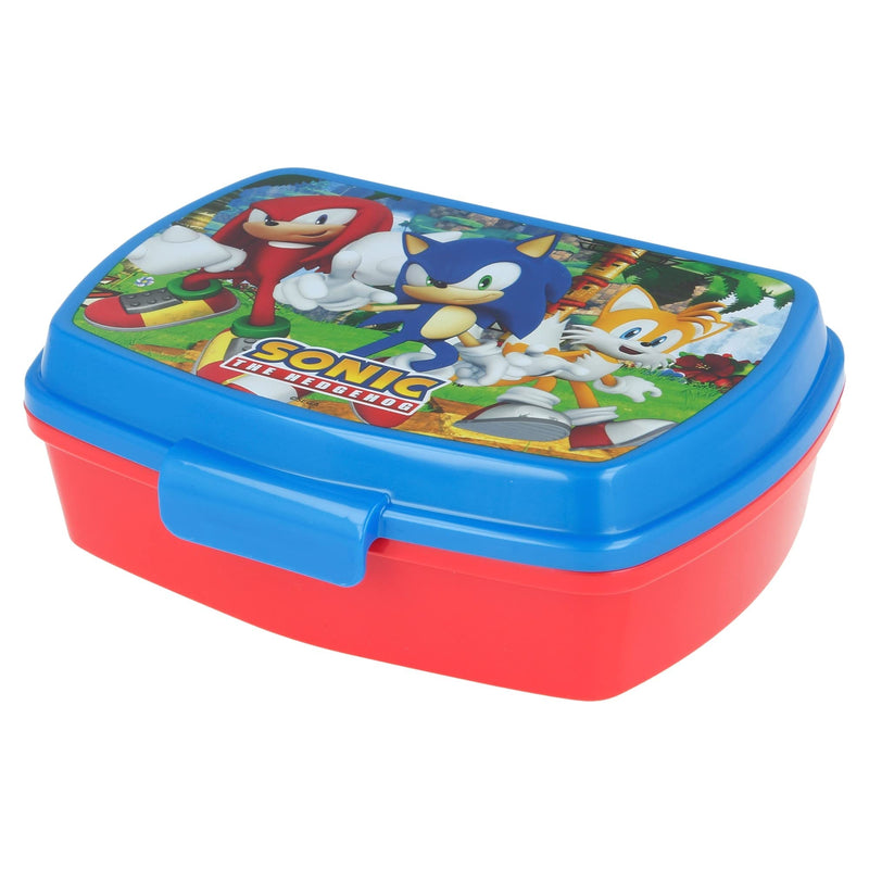 Sandwich box bambini Sega Sonic in plastica, senza BPA, lavabile e riutilizzabile, non adatta al microonde e alla lavastoviglie