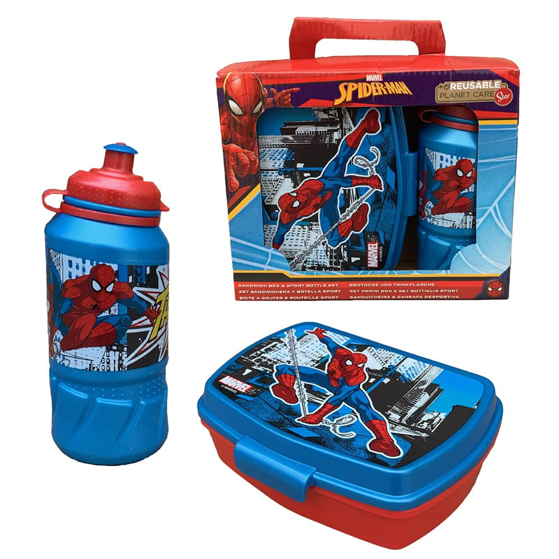 Marvel Spiderman Set Sports Water Bottle + Holder in Pack – ST51373