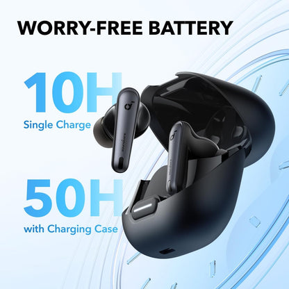 soundcore by Anker Liberty 4 NC Adaptive Noise Cancelling Earbuds, 98.5% Noise Reduction to Ears and Environment, Hi-Res Sound, 50H Battery, Wireless Charging, Bluetooth 5.3