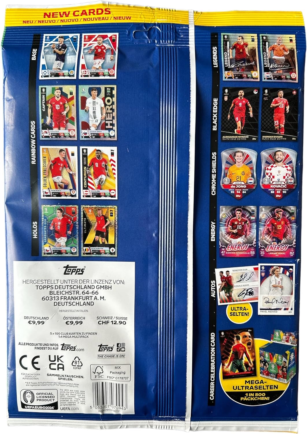 Topps Euro 2024™ Match Attax Ultra Mega Multipack Trading Cards with Pleasure Life Fruit Gum