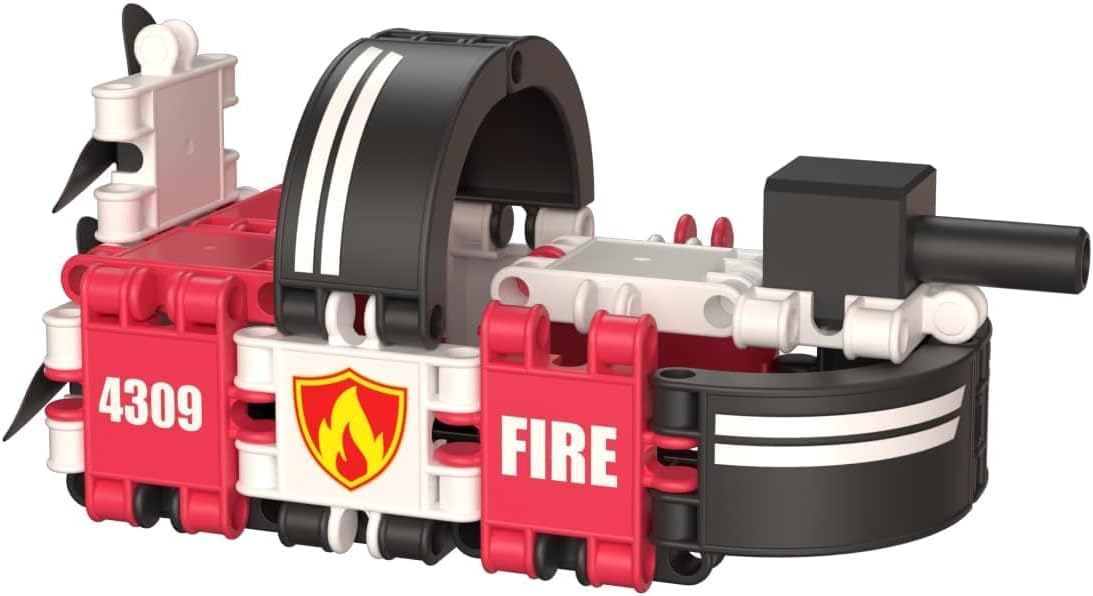 Clics Fire Edition construction toy for children from 3 years, creative educational toy in a 127 piece set, building blocks for girls and boys, Montessori STEM toys, durable toys