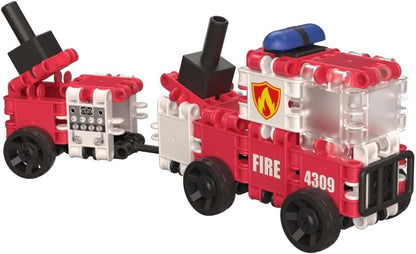 Clics Fire Edition construction toy for children from 3 years, creative educational toy in a 127 piece set, building blocks for girls and boys, Montessori STEM toys, durable toys