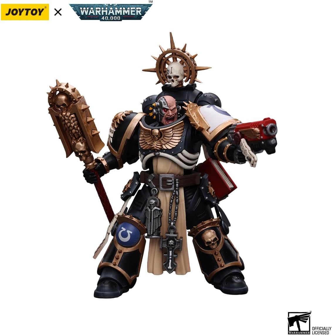 JOYTOY 1/18 Action Figure Warhammer 40K Figure Model Toys Ultramarines Chaplain(Indomitus) Collection Model Anime 4.7 Inch