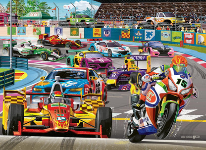 Ravensburger Racetrack Rally 60 Piece Jigsaw Puzzle for Kids Age 4 Years Up - Motorbikes, Race Cars, F1, MotoGP, Superbikes, NASCAR
