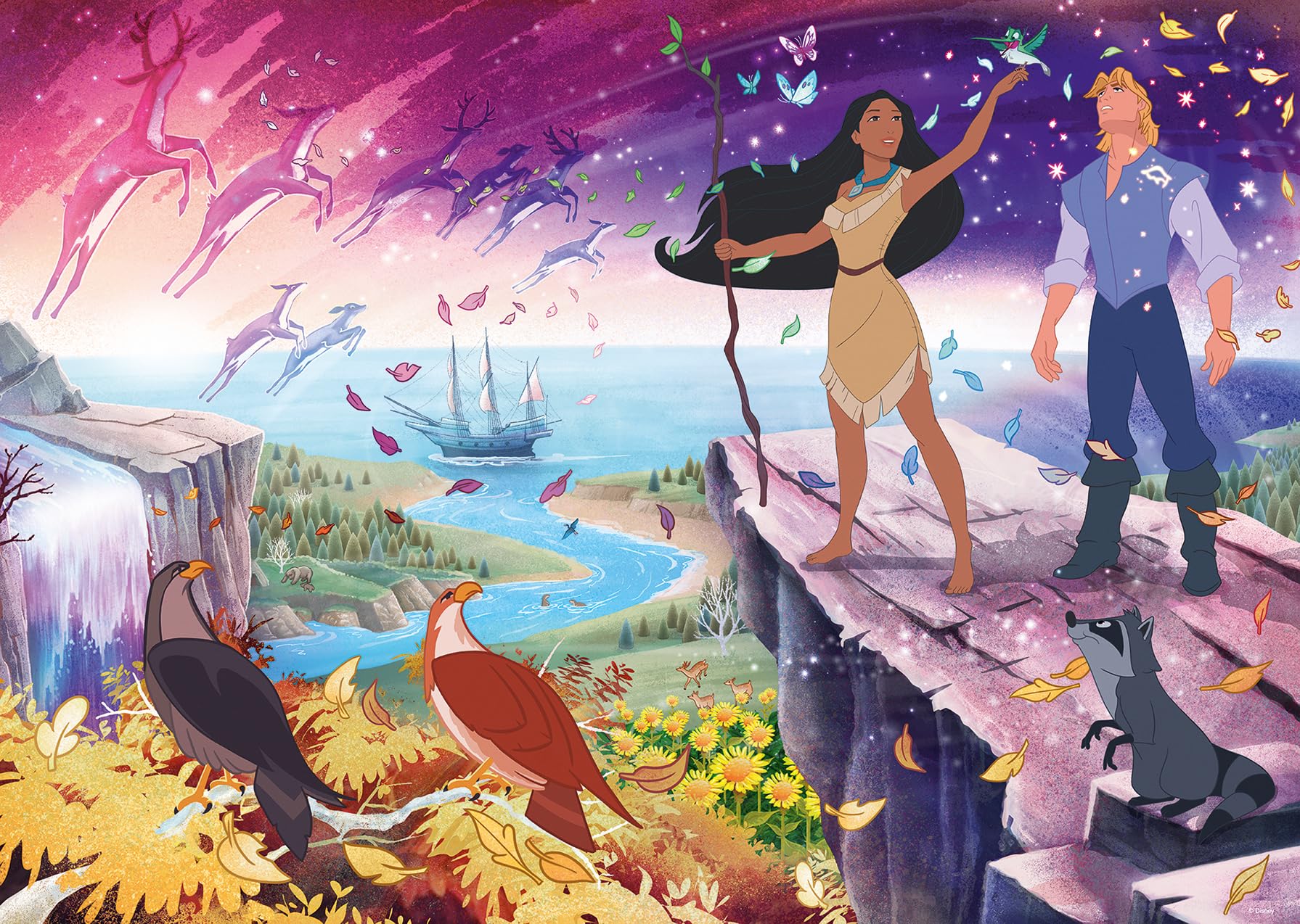Ravensburger - Puzzle 1000 Piezas Disney Pocahontas | Puzles 1000 Adultos y Niños | Puzzle Disney de Niños a Partir de 14 Años o Más | Puzzles para Adultos | 70x50cm | Edición Coleccionista