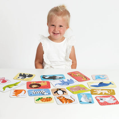 Puzzle Pairs Toddler Puzzles Wild Animals - Set of 18 2-Piece Beginner Puzzles to Encourage Early Learning and Speech Skills - for Little Kids Ages 18 Months and up