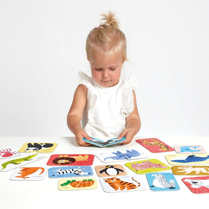 Puzzle Pairs Toddler Puzzles Wild Animals - Set of 18 2-Piece Beginner Puzzles to Encourage Early Learning and Speech Skills - for Little Kids Ages 18 Months and up