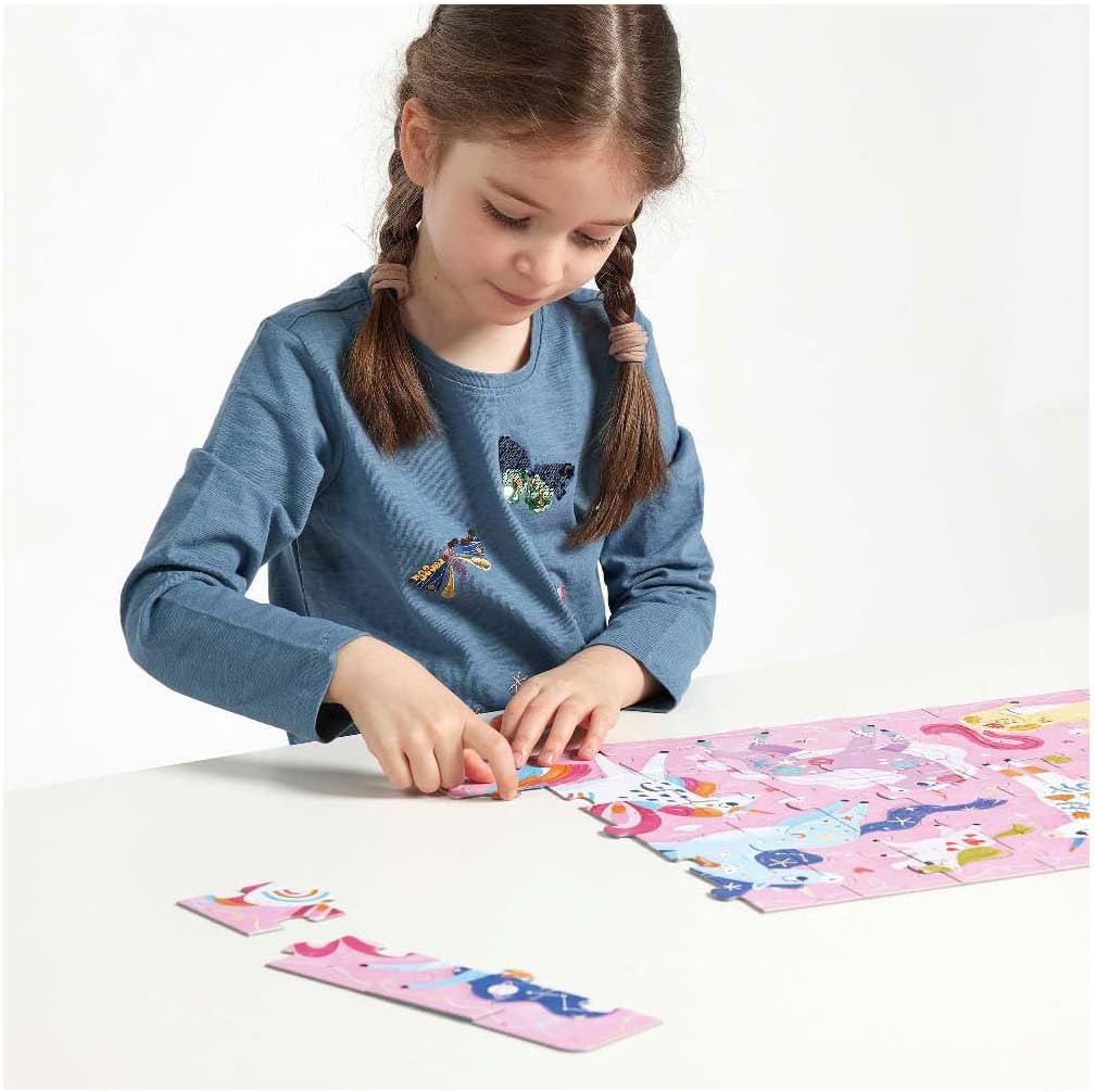 I Love Unicorns Puzzle 4+, 60 Teile Lernpuzzle für Kinder 4+, Bodenpuzzle Einhörner