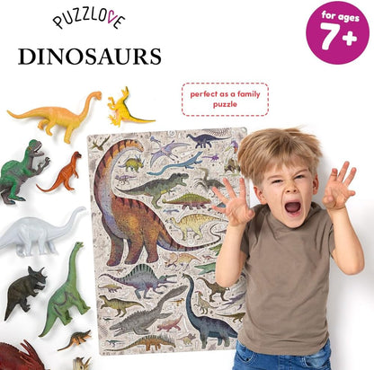 Puzzlove Dinosaurs 200 Teile Lernpuzzle für Kinder 7+, Bodenpuzzle Dinosaurier