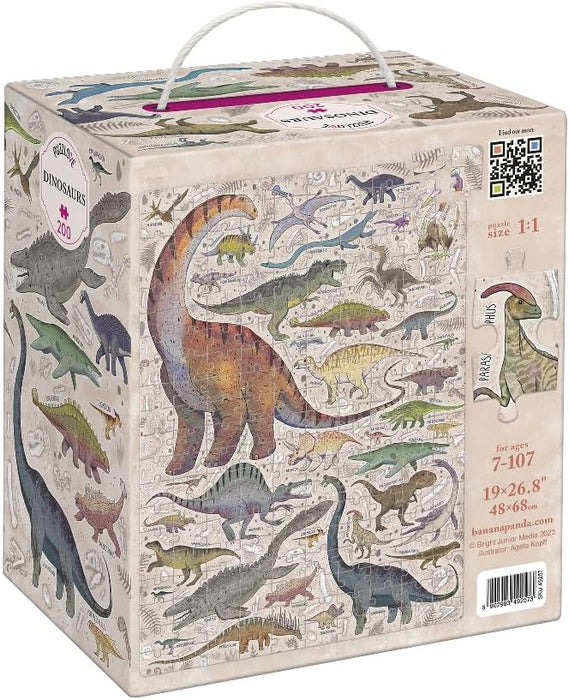 Puzzlove Dinosaurs 200 Teile Lernpuzzle für Kinder 7+, Bodenpuzzle Dinosaurier