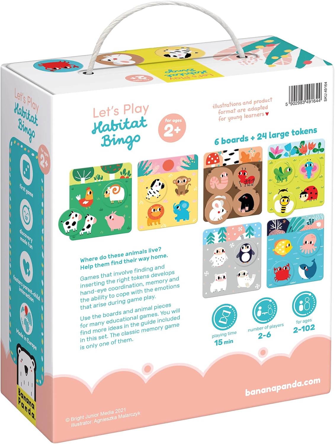 Banana Panda- Panda Puzzles, Color mar, Habitat Bingo 2+ (49164