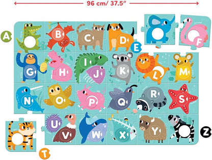 Banana Panda Suuuper Size Alphabet Match Puzzle - Large 50-Piece Floor Puzzle Includes Round Matching Elements for Learning ABCs and Animals, for Kids Ages 3-5 Years