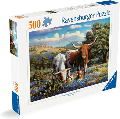 Ravensburger 12000826 Longhorns 500 Piece Jigsaw Puzzle for Adults and Kids Age 10 Years Up, Multicolor, One Size