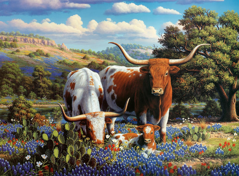 Ravensburger 12000826 Longhorns 500 Piece Jigsaw Puzzle for Adults and Kids Age 10 Years Up, Multicolor, One Size
