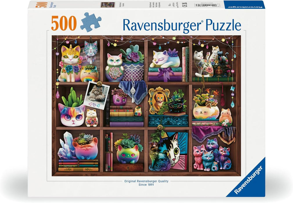 Ravensburger Cats and Succulents 500 Piece Jigsaw Puzzle for Adults - 12000874 - Handcrafted Tooling, Made in Germany, Every Piece Fits Together Perfectly