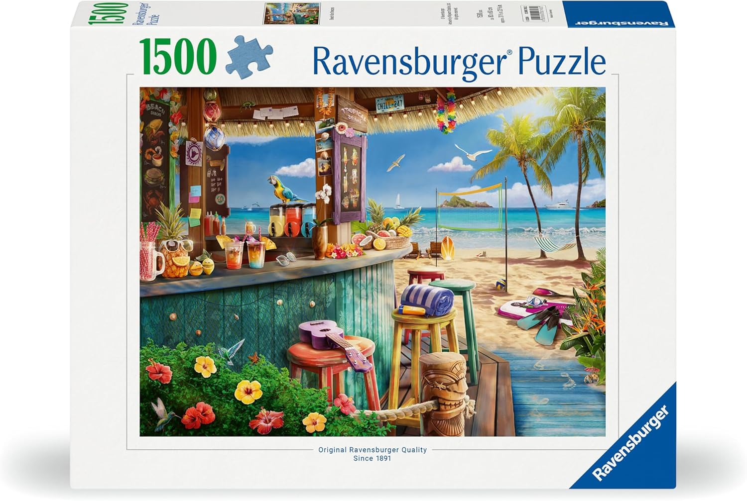 Ravensburger Beach Bar Breezes Puzzle, 1500 Teile, ansprechendes Kunstwerk mit Strandmotiven, Premium-Qualität, perfekte ineinandergreifende Passform, ideal für Erwachsene und Kinder ab 14 Jahren