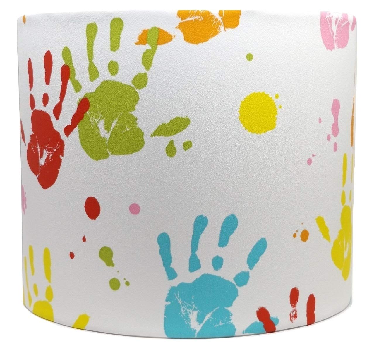 Hand Print Lampshade or Ceiling Light Shade DUAL PURPOSE Large 13" Handprint Lamp Shade Prints Red Blue Yellow Pink Nursery Playroom Bedroom Accessories Gifts