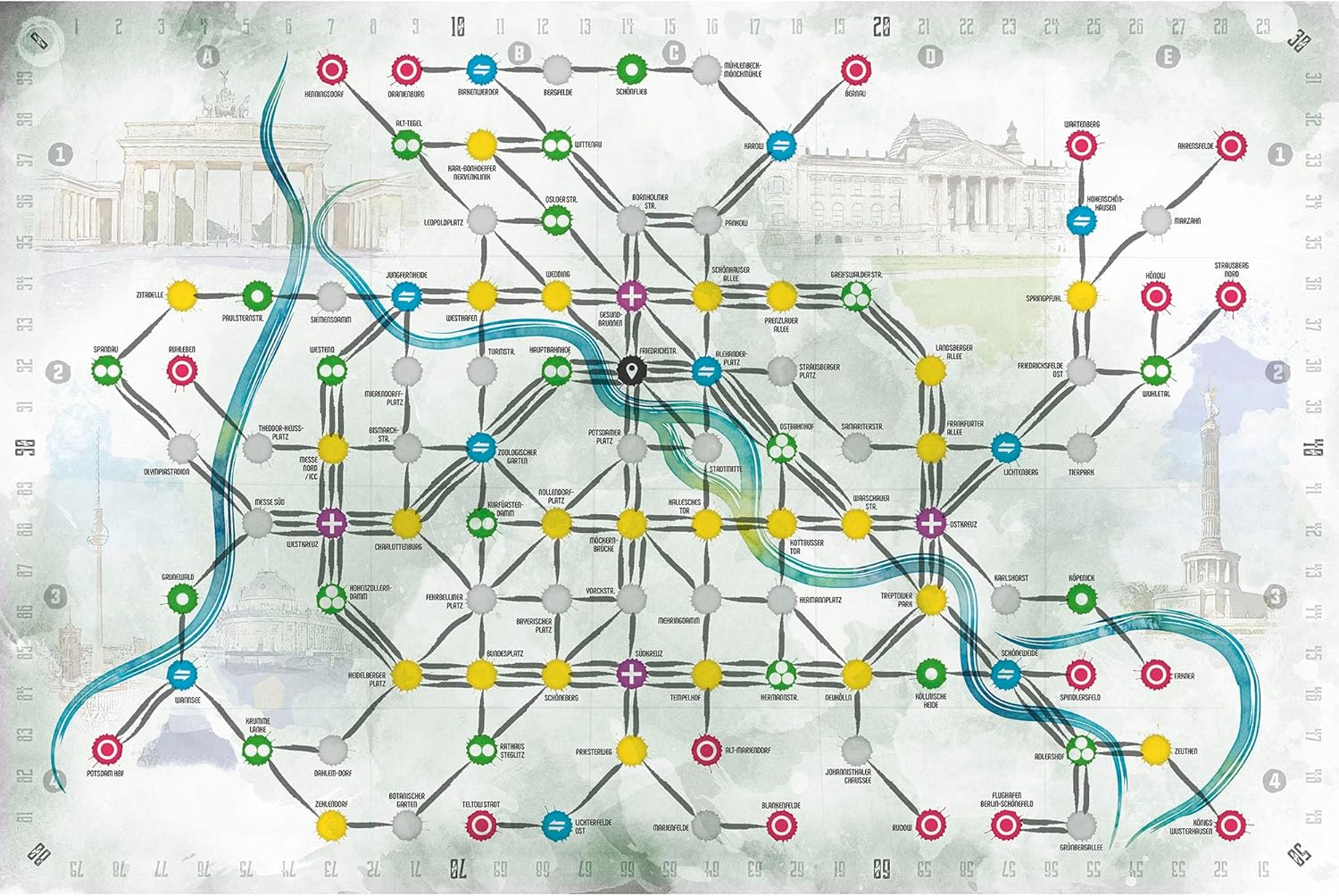 LudiCreations: On The Underground: London/Berlin - Train Route Building, Strategy Board Game, 2 City Maps, Family Game, Ages 14+, 2-5 Players, 60 Min