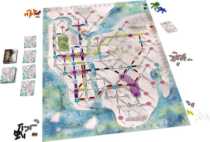 LudiCreations: On The Underground: Paris/New York - Train Route Building, Strategy Board Game, 2 City Maps, Family Game, Ages 14+, 2-5 Players, 60 Min