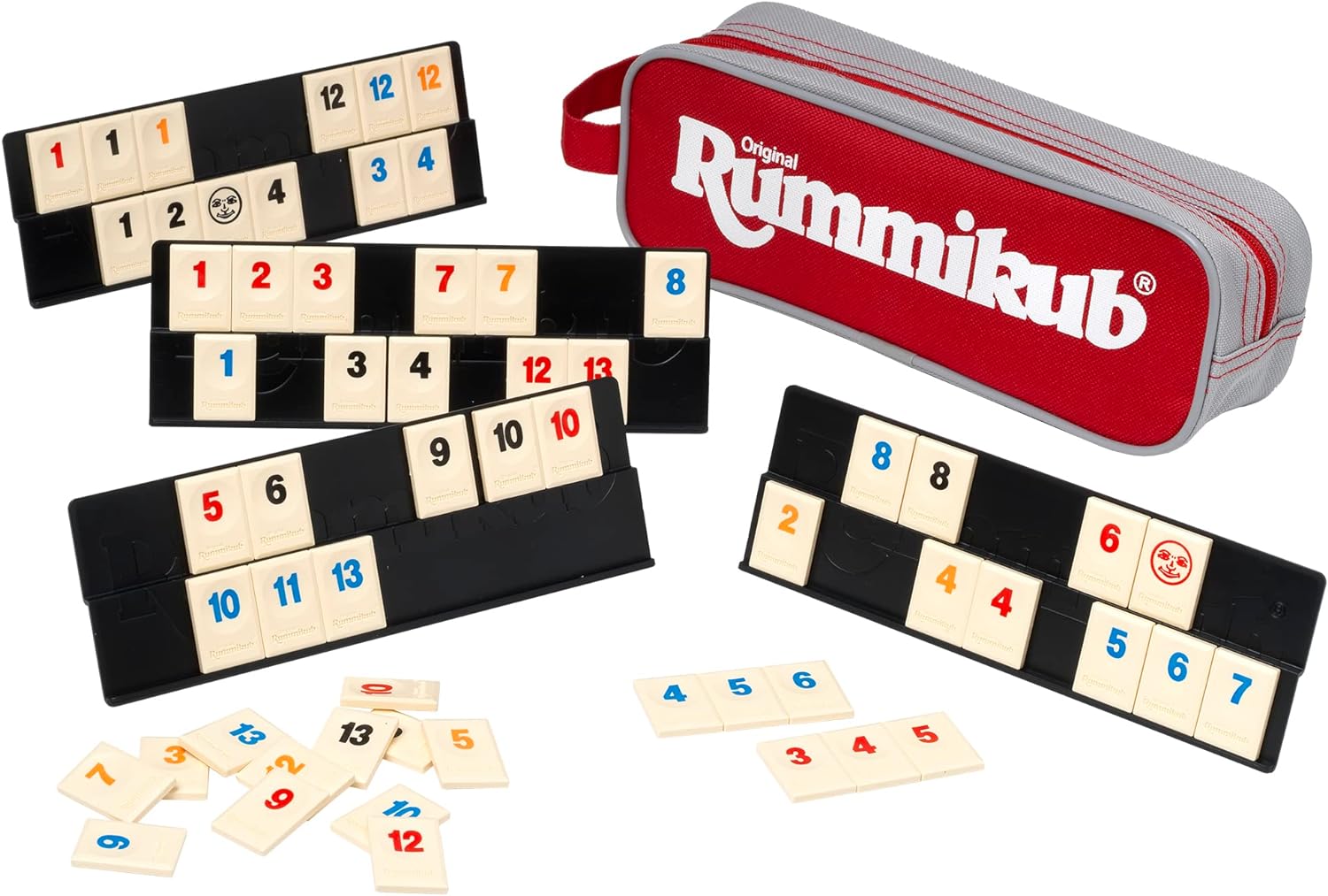 IDEAL | Rummikub Mini Pouch Travel game: Brings people together | Family Strategy Games | For 2-4 Players | Ages 7+