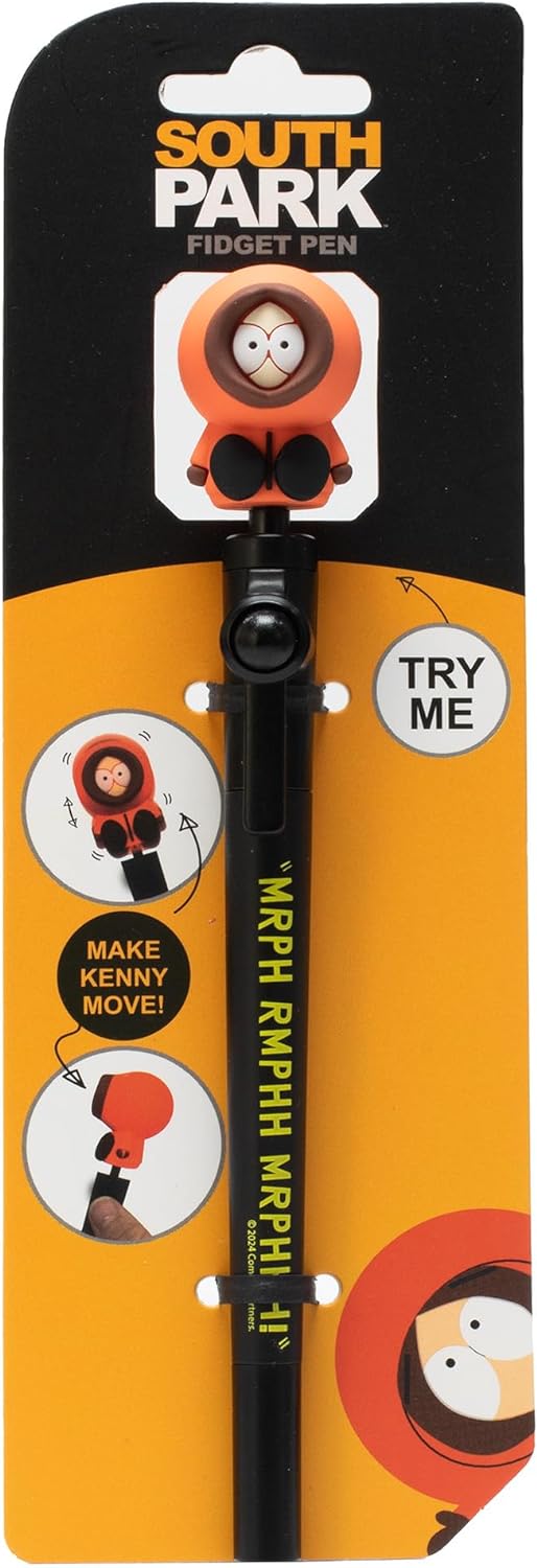 South Park biros, fidget pen with stick-on figure, pen in merchandise