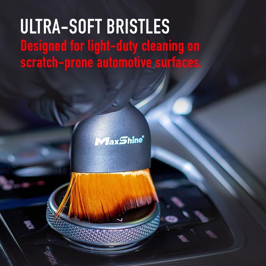 Maxshine Ultrazachte borstel (klein) superzachte borstelborstel - Professionele detailborstels voor interieur, buitenkant, lederen stoelen, motorruimte, wiel - detailborstels voor premium