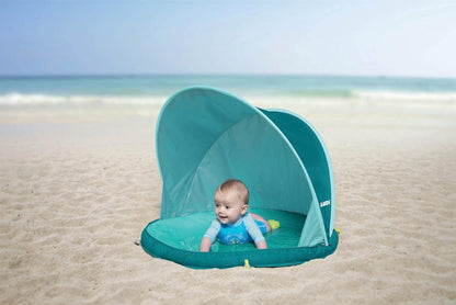 LUDI - Abribaby blau – Zelt mit UV-Schutz – schützt vor Wind und Sonne – Schutz und Planschbecken – ab der Geburt