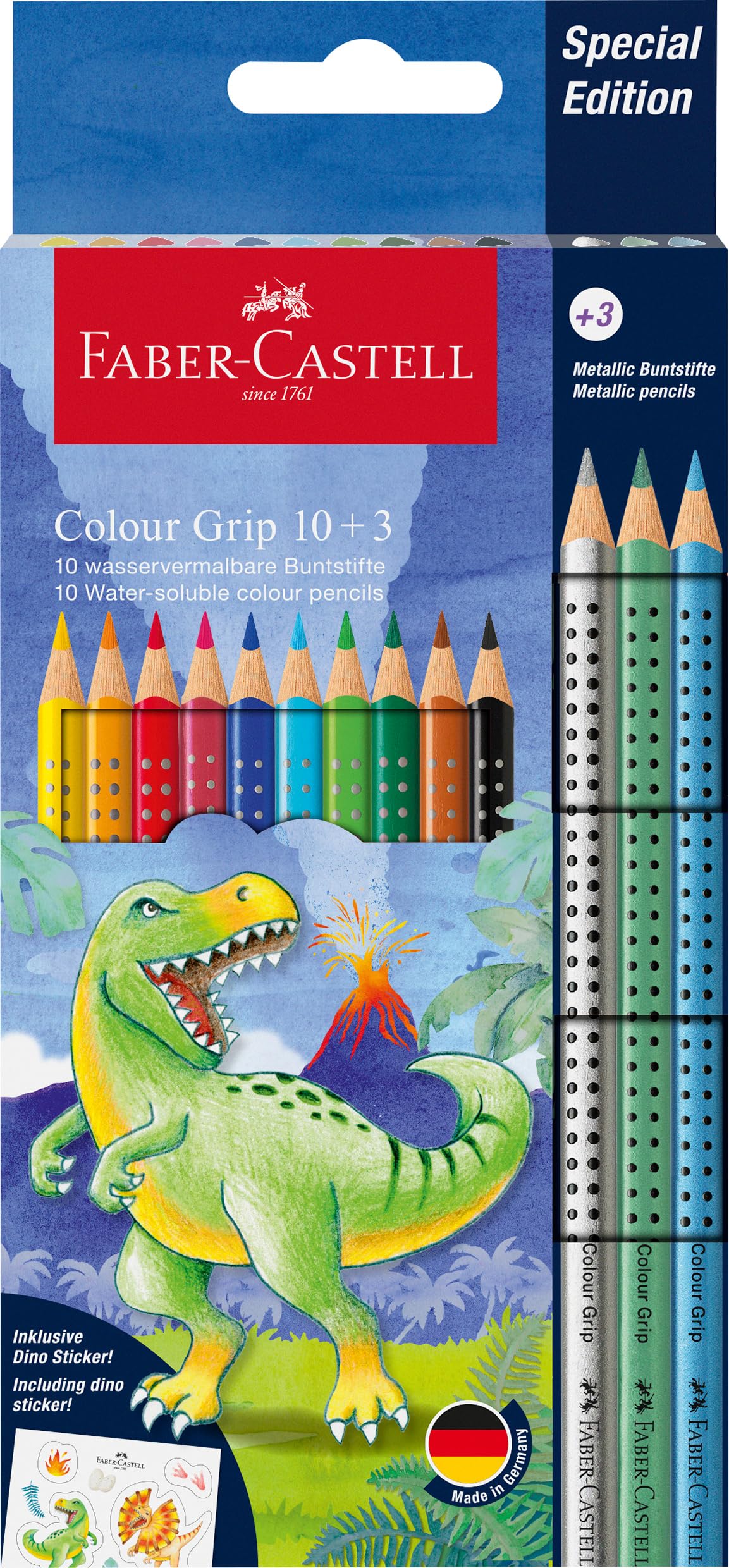 Faber-Castell Colour Pencil Colour Grip dinosaurus 10+3