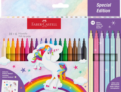 Faber-Castell Fibre-tip pen Castle unicorn 18plus6