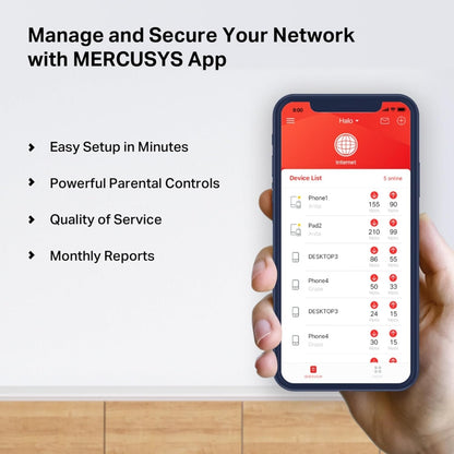 Mercusys AC1200 Whole Home Mesh Wi-Fi System | WiFi Mesh Coverage up to 3,500 ft² | Connect over 100 Devices | Dual Band Wi-Fi | Easy App Control | Halo H32G(3-pack)