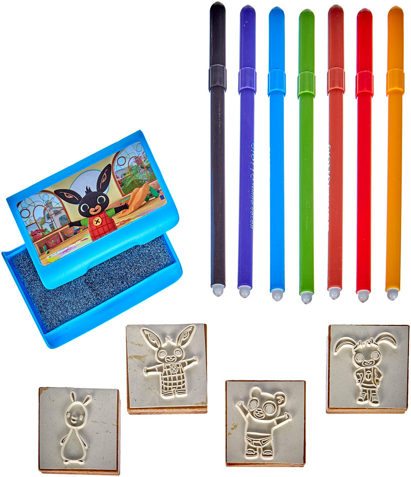 Multiprint Box 4 Stamps for Kids Bing, 100% Made in Italy, Personalized Stamps for Children, in Wood and Natural Rubber, Non-toxic Washable Ink, Gift Idea, art.27987