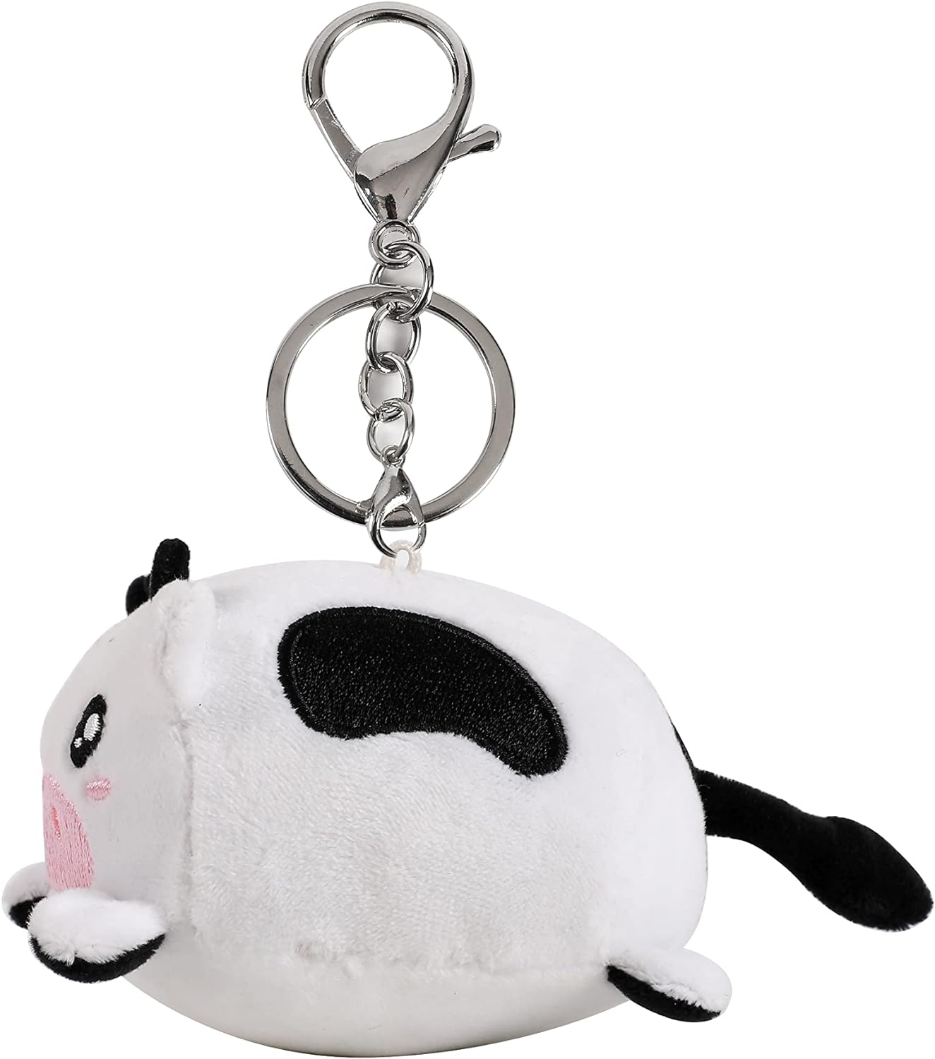 I-TOTAL® - Sleutelhanger met haak, schattig pluche dier, 10 x 11 x 9 cm Koe