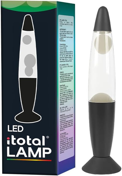 Itotal - Color-Changing Led Lava Lamp - Black Base And White Wax (Xl2678)