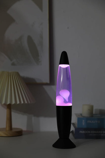 Itotal - Color-Changing Led Lava Lamp - Black Base And White Wax (Xl2678)