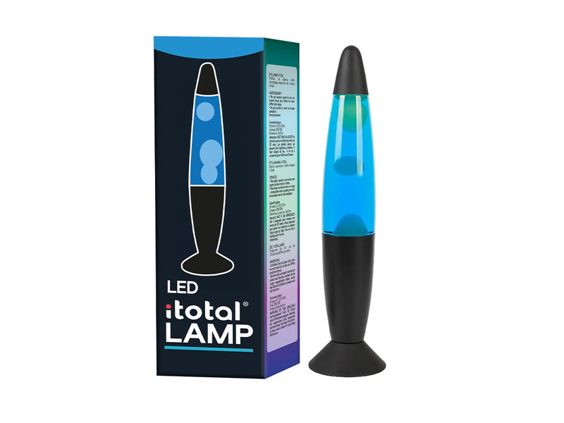 Itotal - Led Lava Lamp W/Blue Light - Black Base And White Wax (Xl2679)