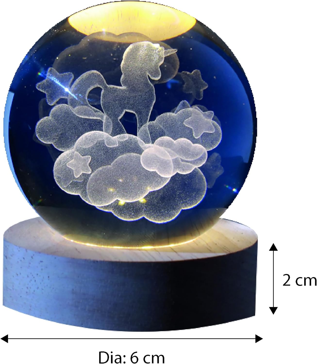 Itotal - Crystal Ball Lamp Small - Unicorn (Xl2723)