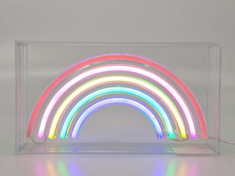 I-TOTAL® - Rectangular LED Sign with USB Plug Ideal for Bedroom (RAINBOW