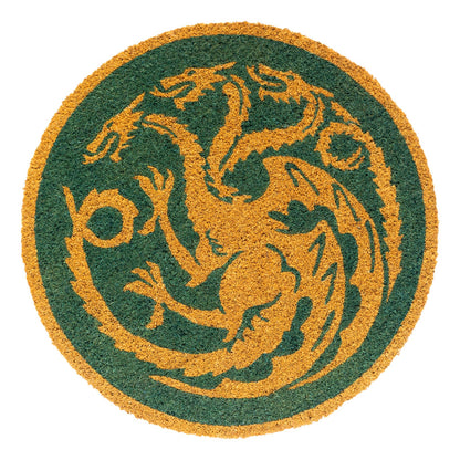 Grupo Erik Kokosmatte Fußmatte Game of Thrones House of The Dragon - Schmutzfangmatte 50x50 cm - Runde Fussmatte Lustig - Türmatte Innen Game of Thrones Merch 50x50 cm Grün