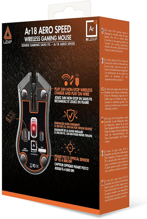 Lexip AR18 Aero Speed Gaming Muis, Zwart, JVAPCM00538
