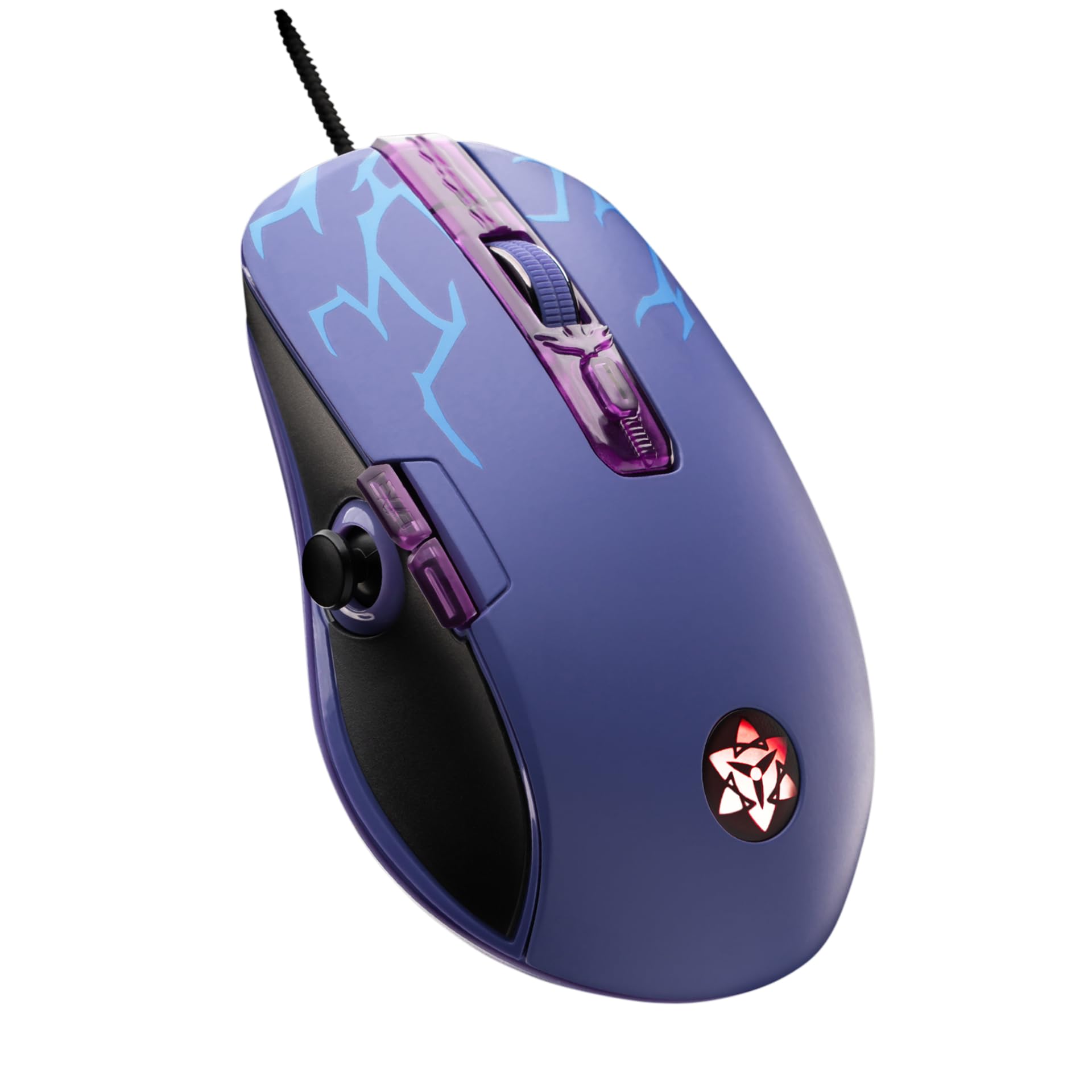 Lexip x Tsume - Naruto Shippuden muis - analoge duimjoystick - 12 programmeerbare toetsen en acties - verstelbaar gewicht - PAW3327 optische sensor van 100 tot 12.000 DPI (Sasuke