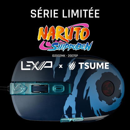 Lexip x Tsume - Naruto Shippuden muis - analoge duimjoystick - 12 programmeerbare toetsen en acties - verstelbaar gewicht - PAW3327 optische sensor van 100 tot 12.000 DPI (Kakashi