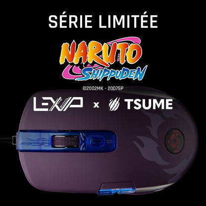 Lexip x Tsume - Naruto Shippuden muis - analoge duimjoystick - 12 programmeerbare toetsen en acties - verstelbaar gewicht - PAW3327 optische sensor van 100 tot 12.000 DPI (Madara
