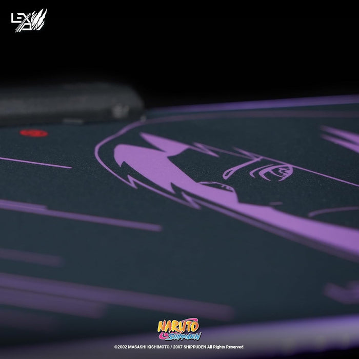 Lexip x Tsume - Naruto Shippuden muismat - LED-achtergrondverlichting - Hard met metalen frame - wrijvingsarm gestructureerd micro-oppervlak - antislip basis (Sasuke