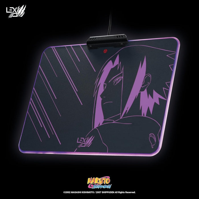 Lexip x Tsume - Naruto Shippuden muismat - LED-achtergrondverlichting - Hard met metalen frame - wrijvingsarm gestructureerd micro-oppervlak - antislip basis (Sasuke