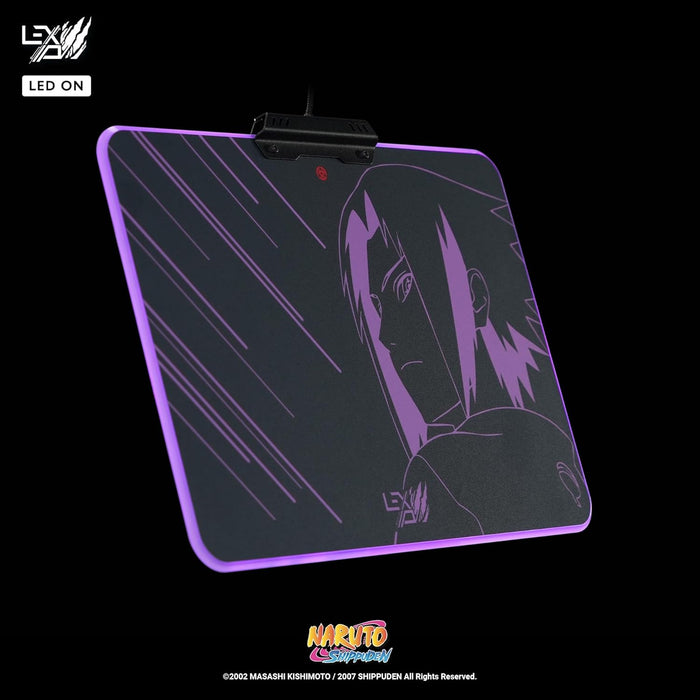 Lexip x Tsume - Naruto Shippuden muismat - LED-achtergrondverlichting - Hard met metalen frame - wrijvingsarm gestructureerd micro-oppervlak - antislip basis (Sasuke